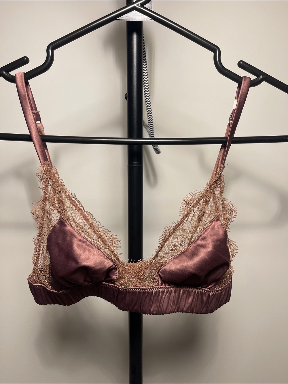 Satin & Lace Bralette in Mauve - Women Intimates